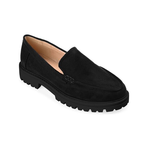 JOURNEE COLLECTION Shoes - JOURNEE COLLECTION Womens Black Moc Toe Erika Toe Slip On Loafers Shoes 6 N